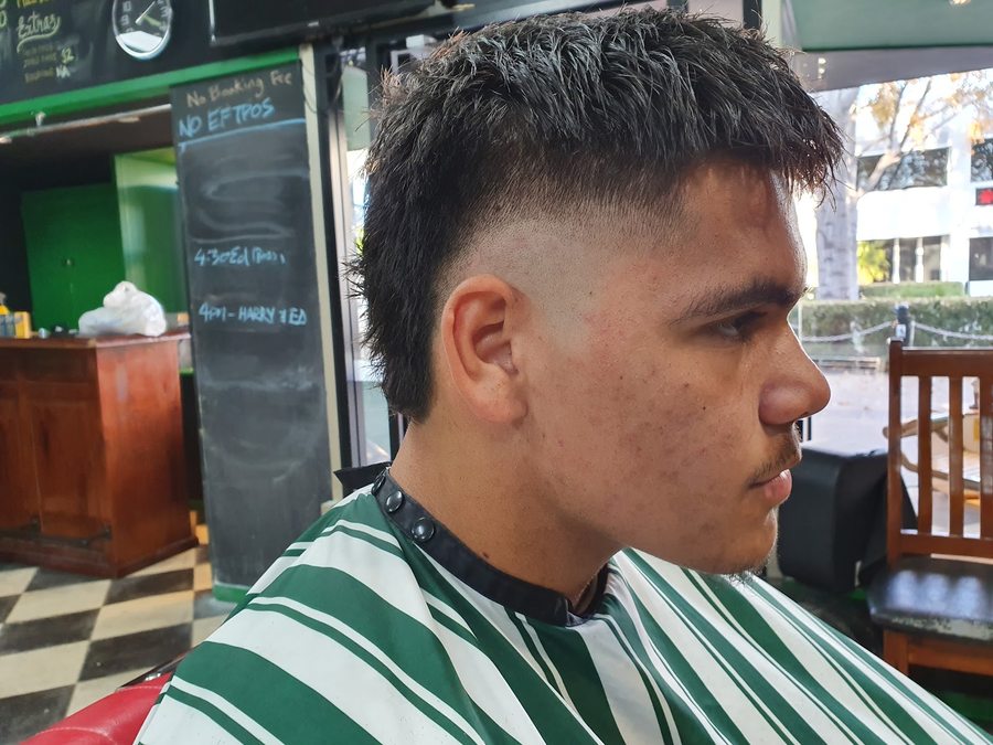 A finished men's cut and textured fade at Ross C's