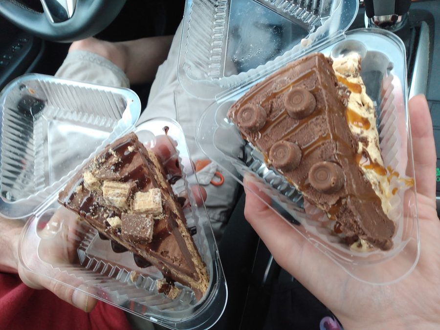 Ice cream cake by the slice, boxed to go