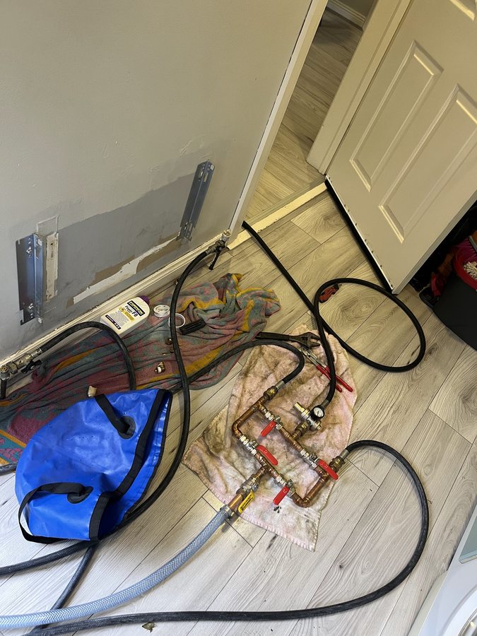 Plumbing work in progress on site