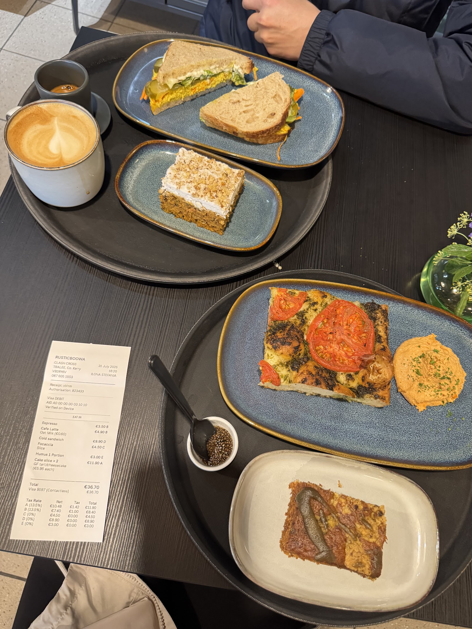 A spread of savoury plates and sandwiches