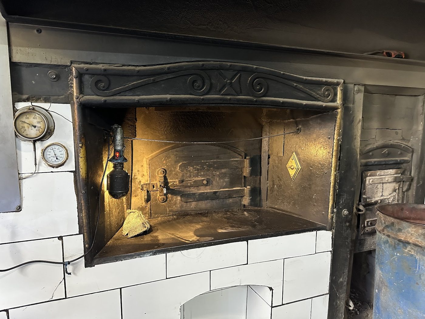 The traditional wood-burning stone oven at Mekren's Bakery