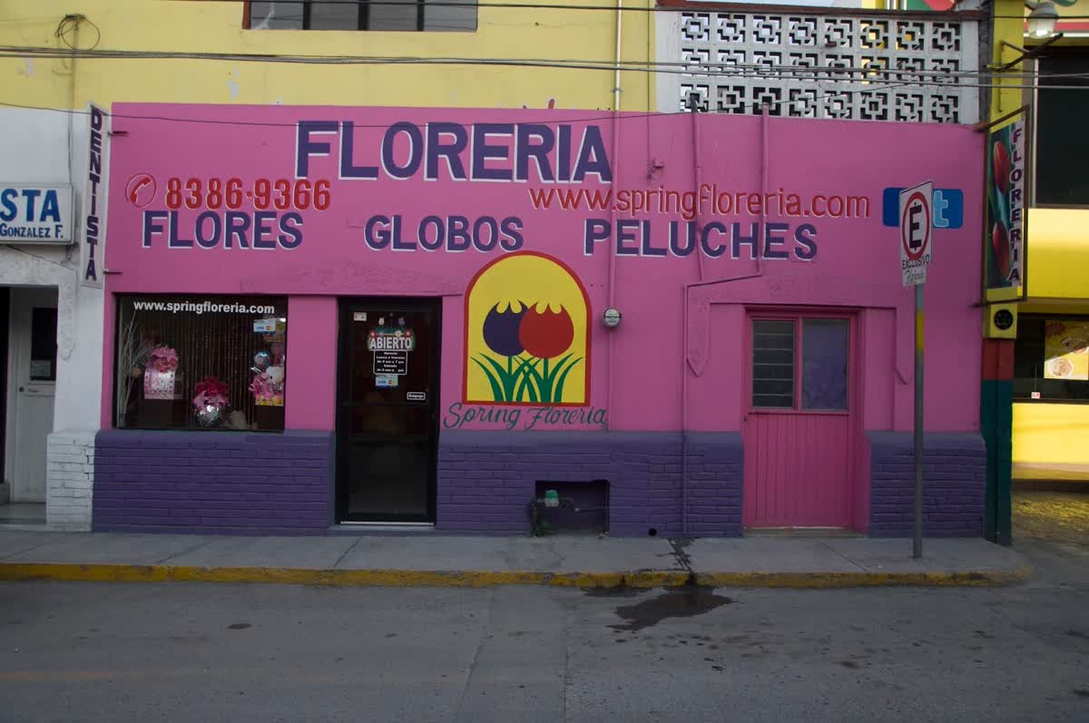 Fachada de la tienda Spring Florería en Apodaca