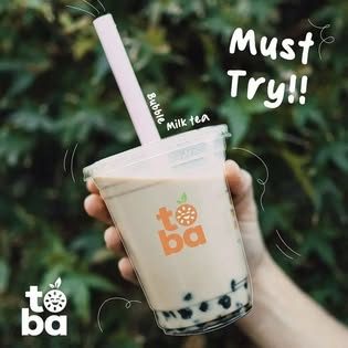 A TOBA-branded bubble milk tea