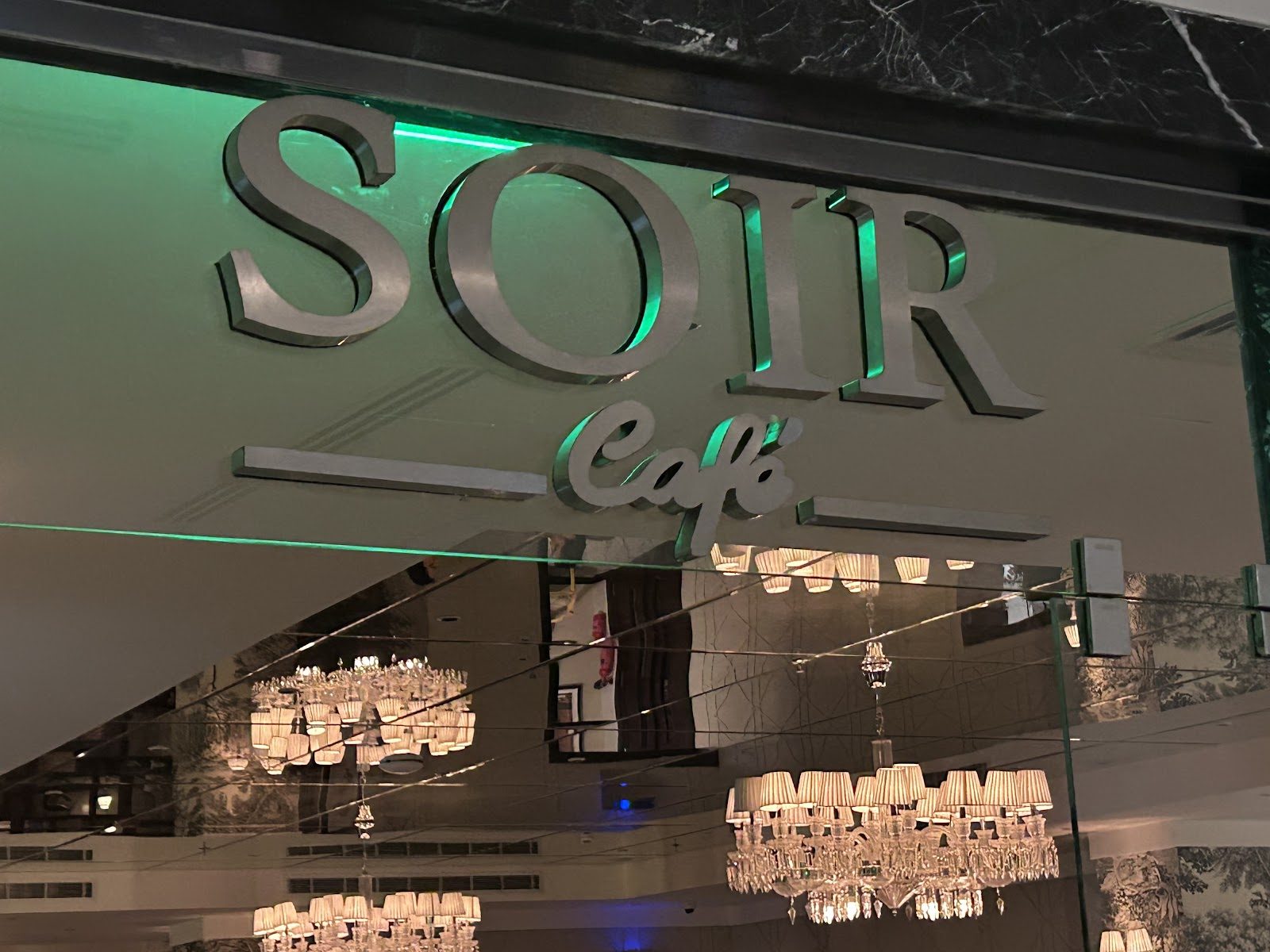 SOIR Café signage and interior