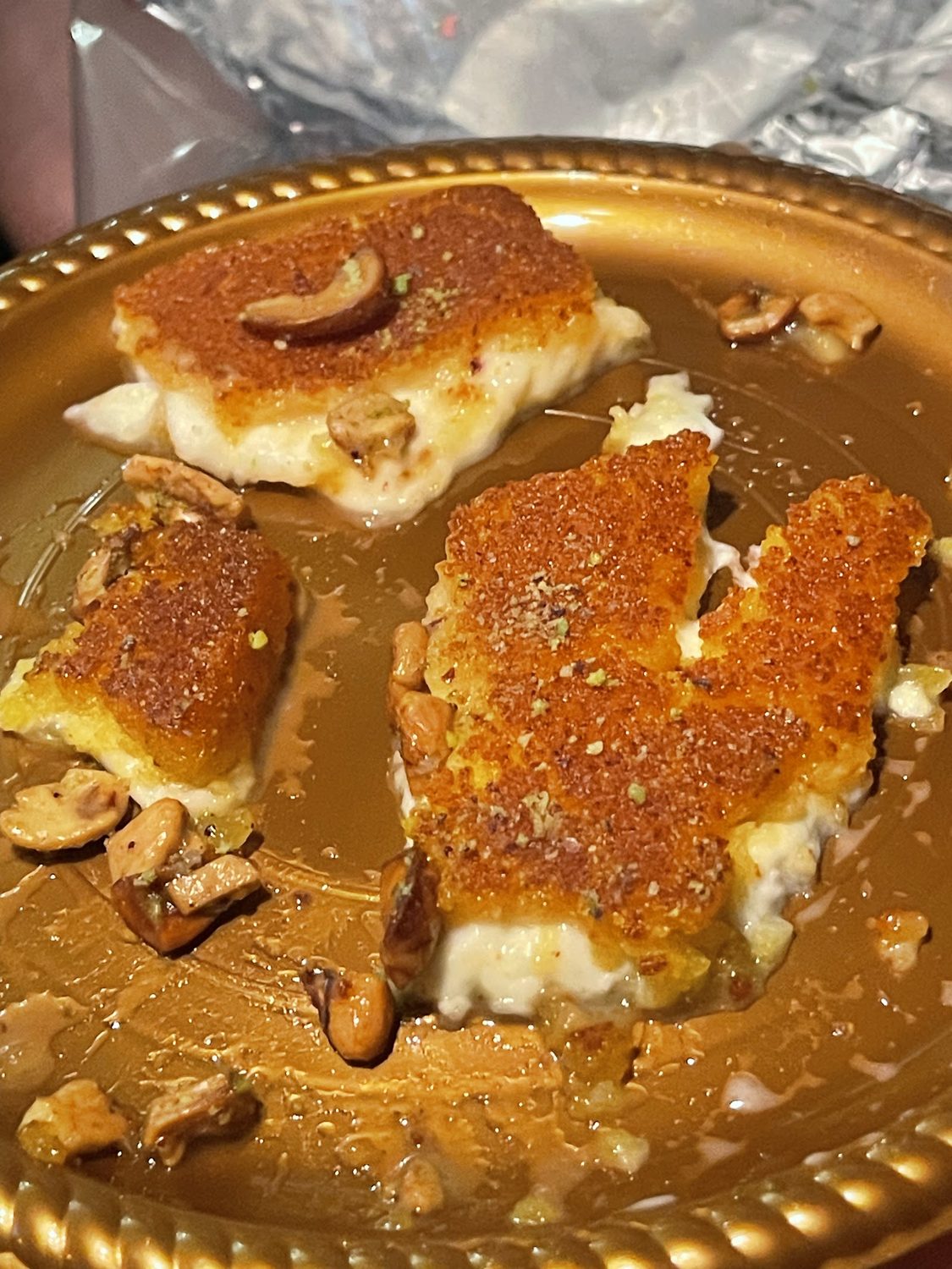 كنافة ناعمة بالفستق عن قرب