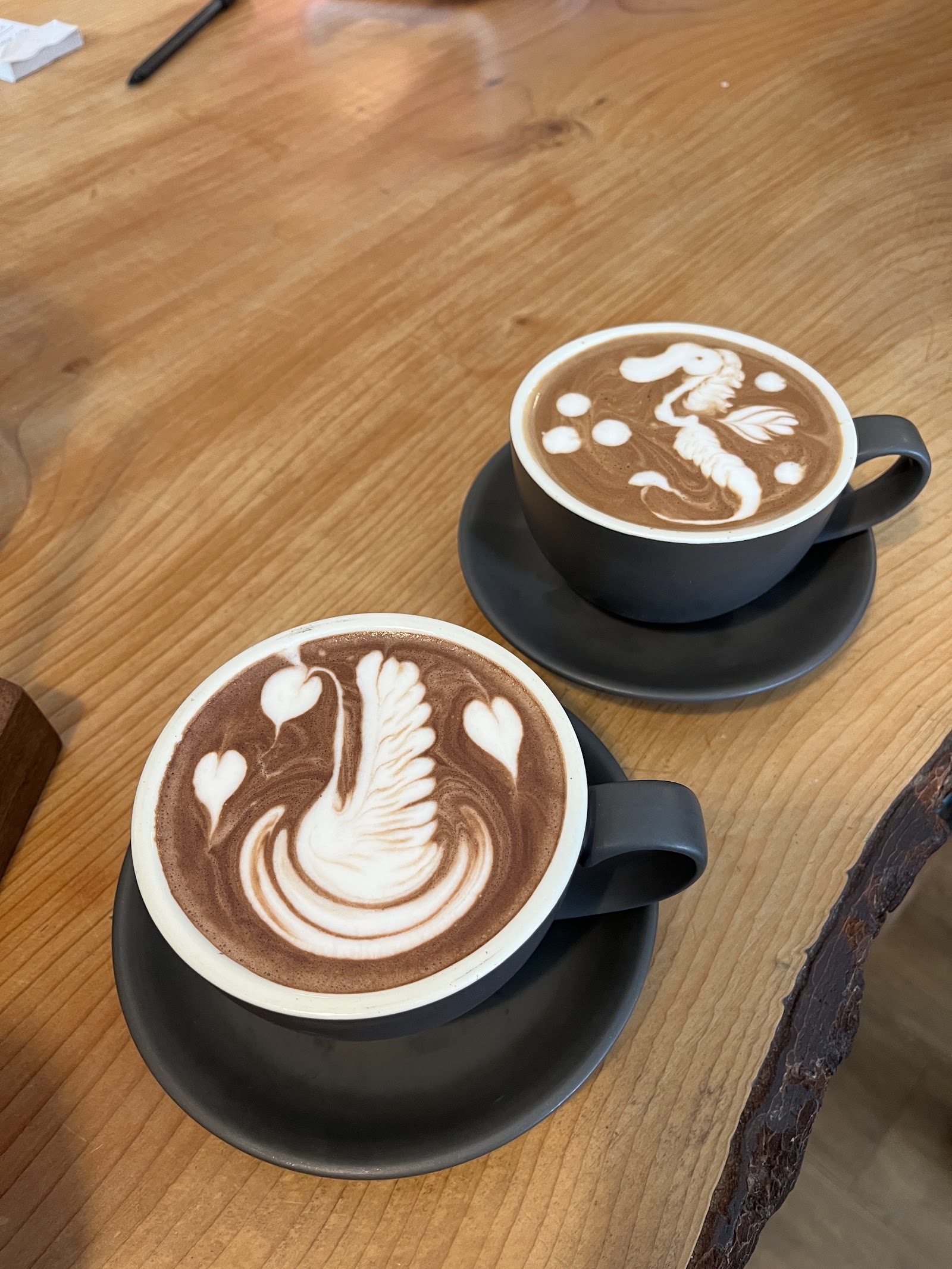 Latte art coffees