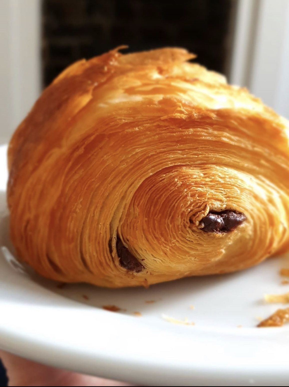 Flori Bakery pain au chocolat with golden laminated layers