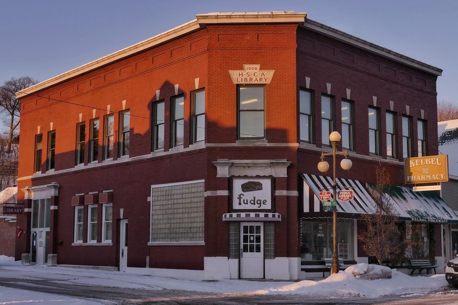 The historic 1908 Howse's Fudge storefront on East Main Street in Harbor Springs