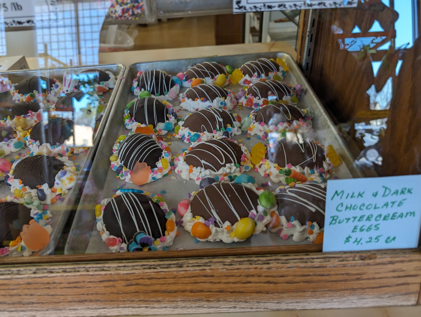 Handmade milk and dark chocolate buttercream eggs